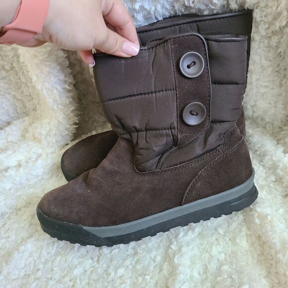 Lands End Brown Suede Pull on Snow Boots size 7 - Picture 4 of 6